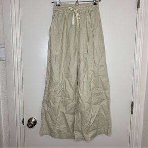 Deiji Studios 100% Linen Wide leg pant - ivory cream